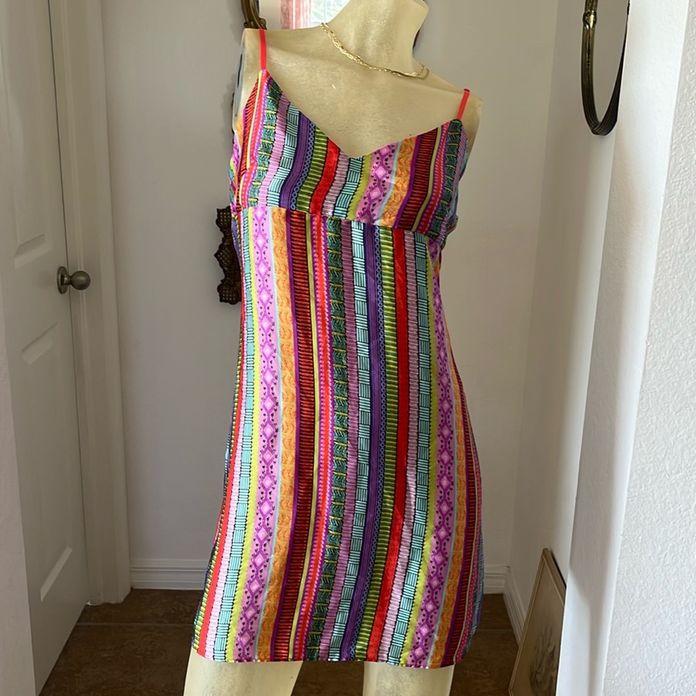 Josie Striped Chemise. Colorful. EUC